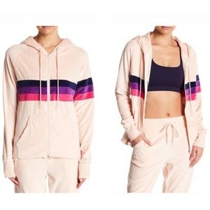 C&C California pink velour track jacket/hoodie